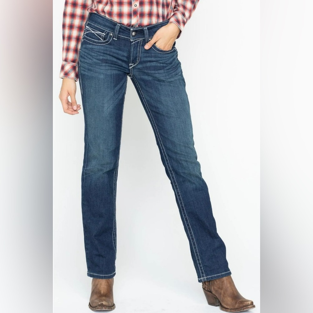 Ariat Blue Straight Leg Jeans with Comfortable Stretch
